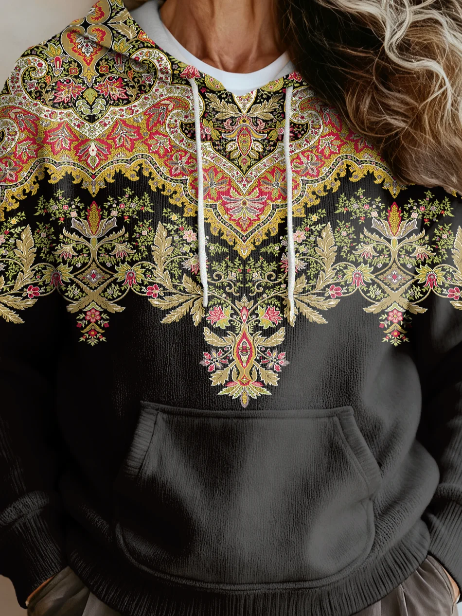 Women Geometric Long Sleeve Comfy Vintage Sweater