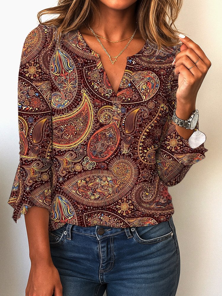 Casual Geometric V Neck Sleeveless T-shirt