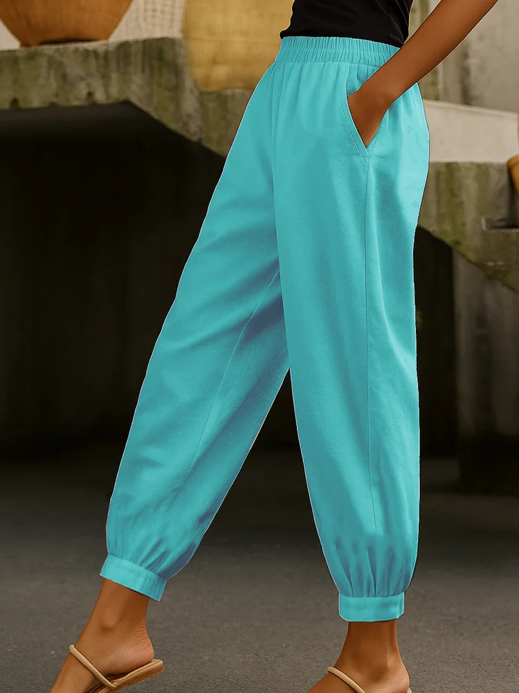 Women Plain Long Pants Casual Spring/Fall Trousers