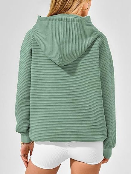 Casual Hoodie Plain Sweatshirt Split Joint