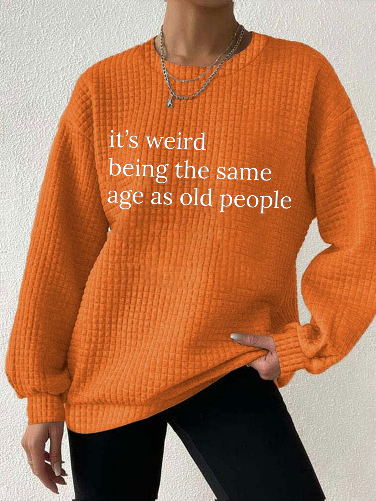 Casual Crew Neck Text Letters Sweatshirt