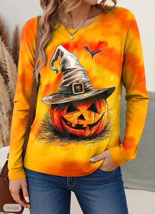 Casual Animal Crew Neck Long Sleeve T-shirt