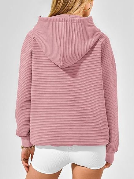 Casual Hoodie Plain Sweatshirt Split Joint
