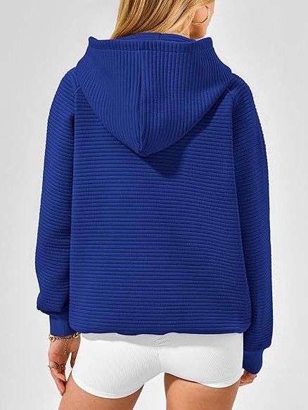 Casual Hoodie Plain Sweatshirt Split Joint