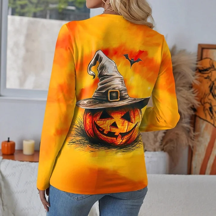 Casual Animal Crew Neck Long Sleeve T-shirt