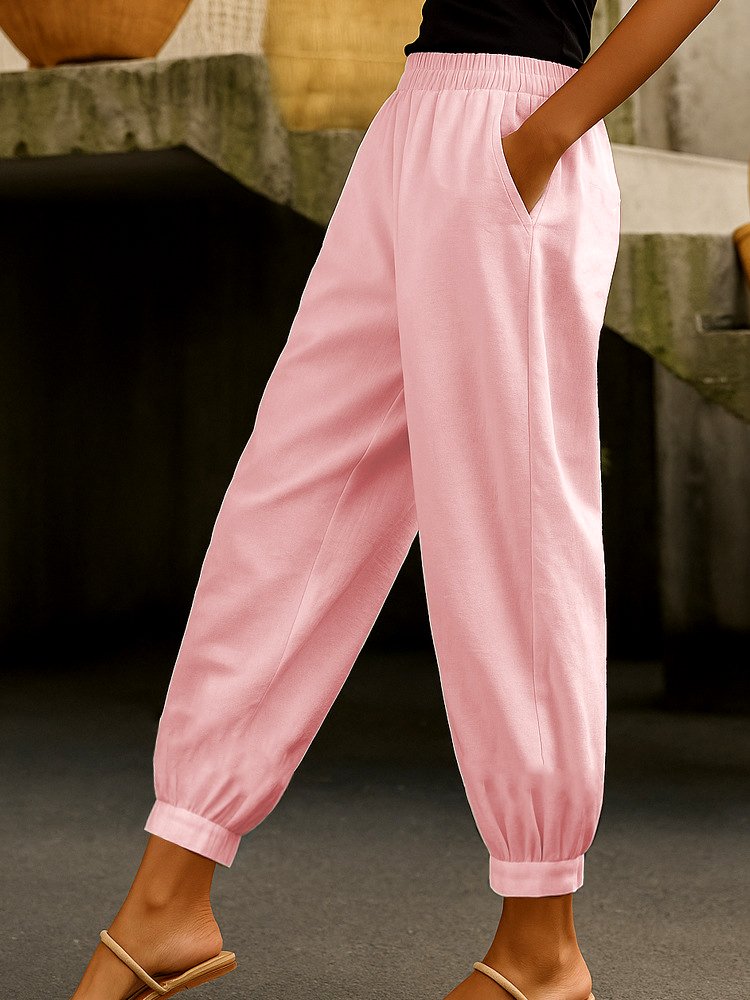 Women Plain Long Pants Casual Spring/Fall Trousers