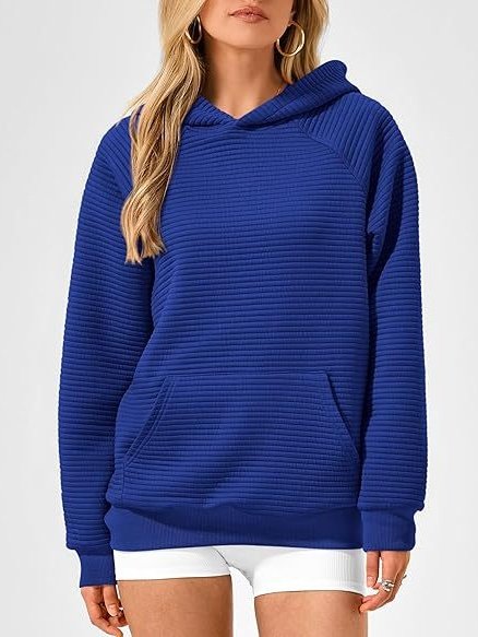 Casual Hoodie Plain Sweatshirt Split Joint