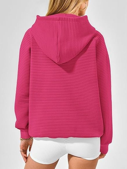 Casual Hoodie Plain Sweatshirt Split Joint