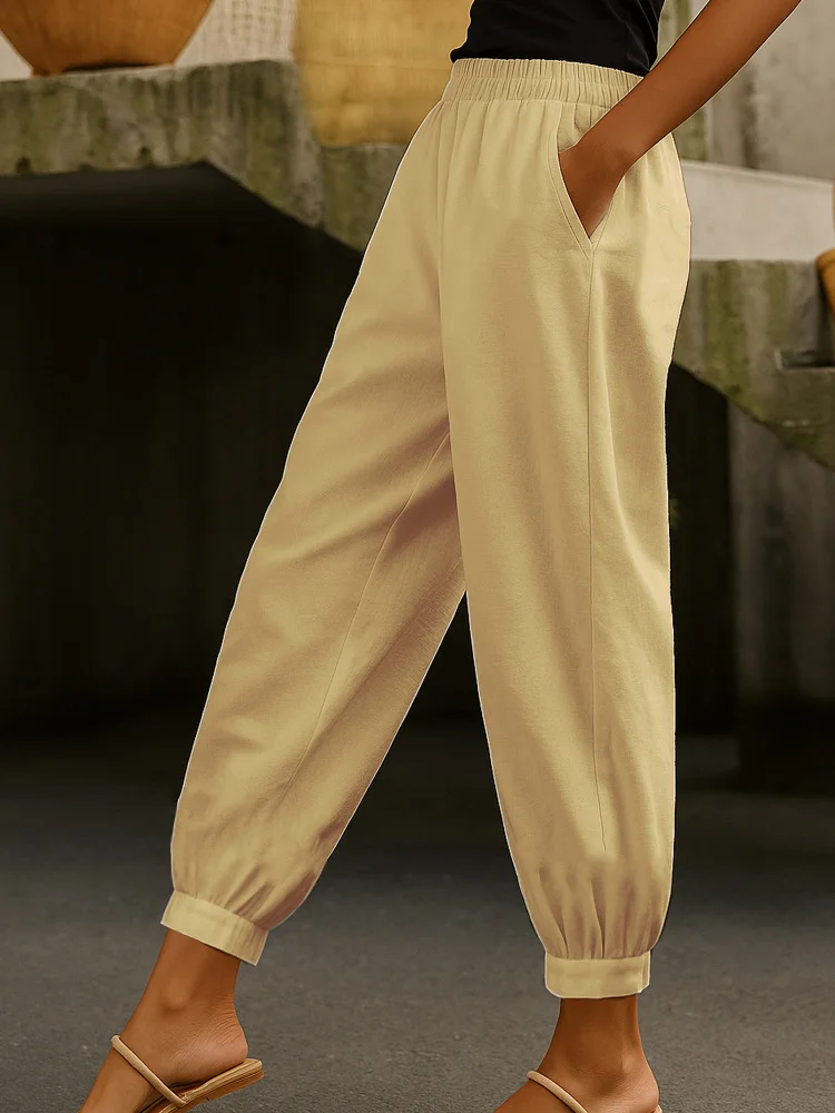 Women Plain Long Pants Casual Spring/Fall Trousers