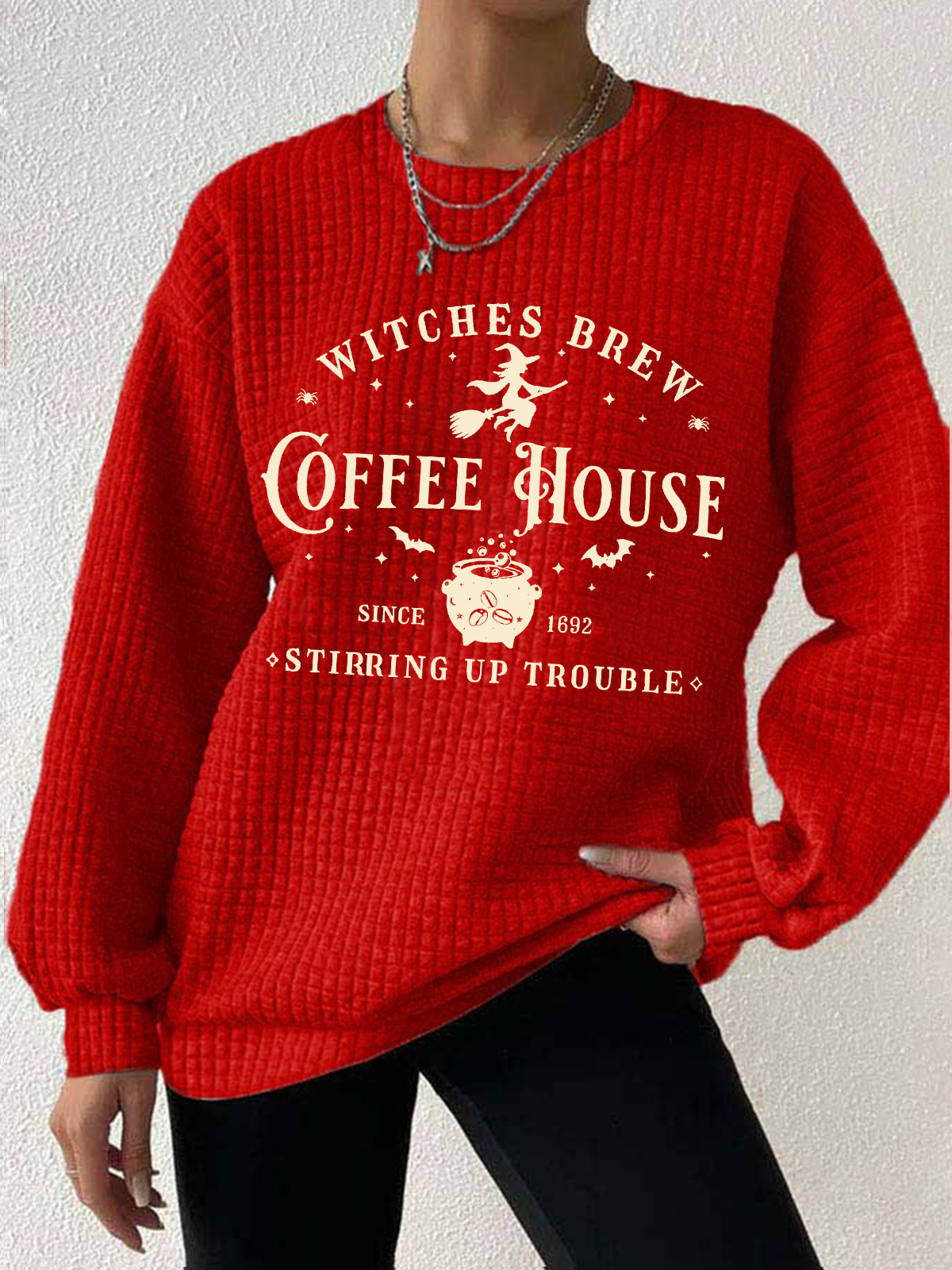 Casual Crew Neck Halloween Sweatshirt