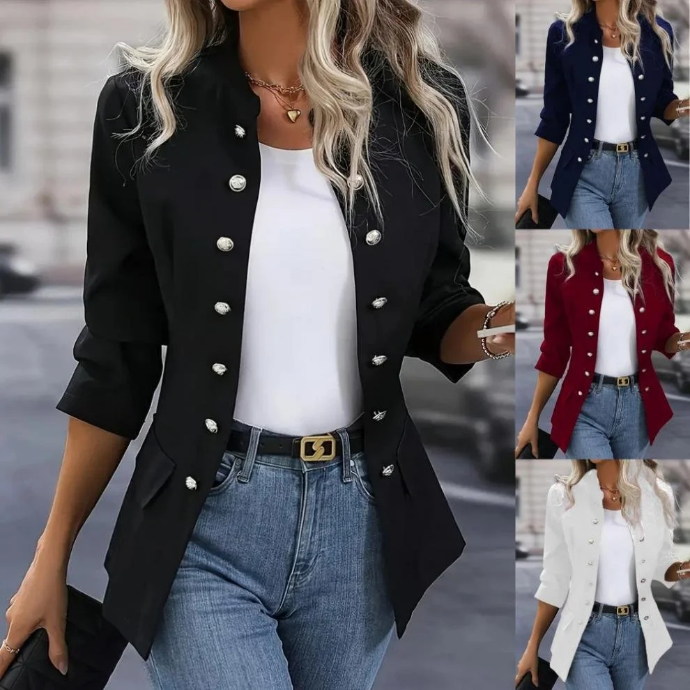 Women Spring/Fall Outerwear Casual Plain Long Sleeve Jacket