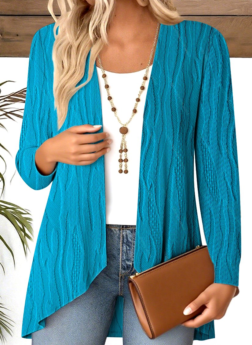 V Neck Long Sleeve Plain Regular Micro-Elasticity Regular Fit Blouse For Women