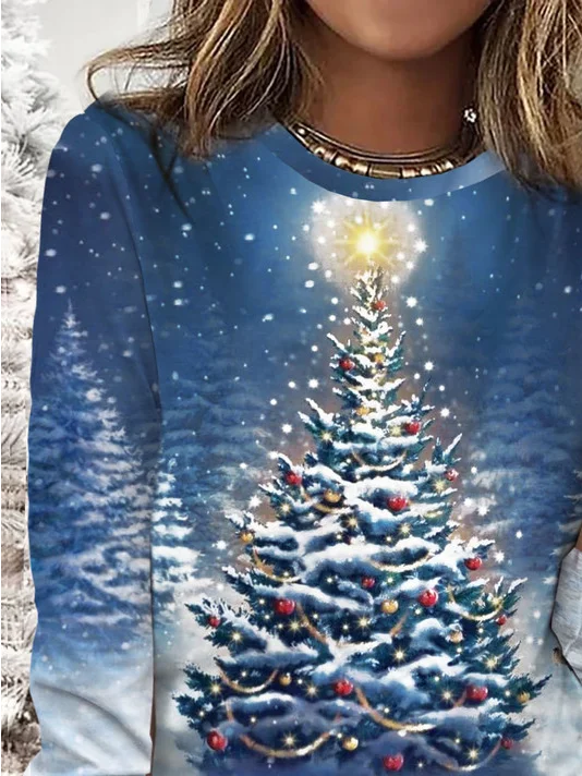 Vintage Ombre Crew Neck Long Sleeve T-shirt