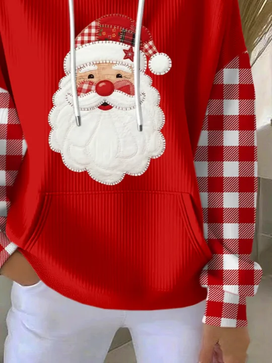 Casual Hoodie Plaid Hoodie Printing