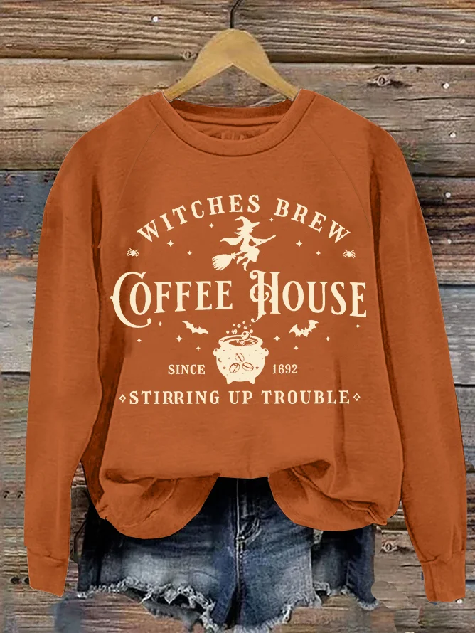 Casual Crew Neck Halloween Sweatshirt