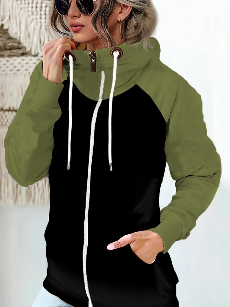 Women Spring/Fall Outerwear Vintage Split Joint Plain Long Sleeve Stand Collar Jacket