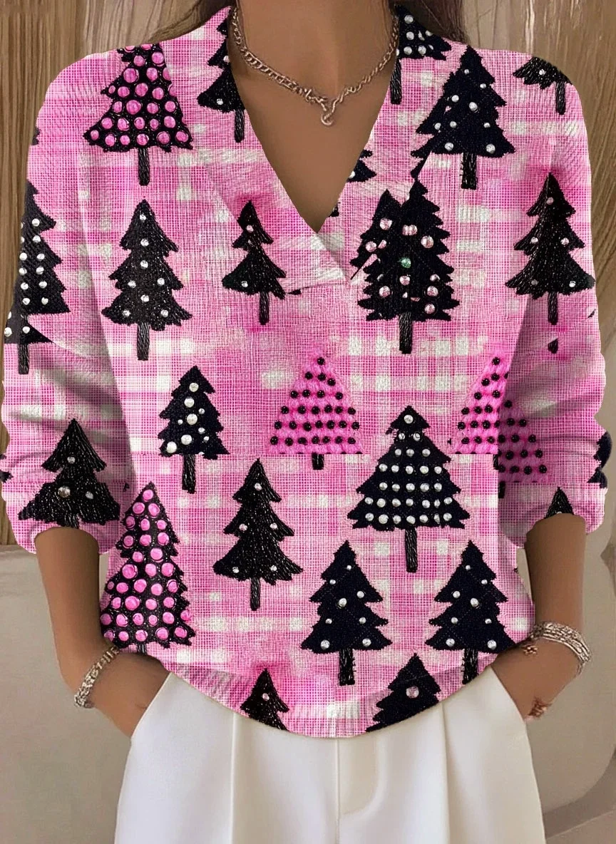 Women Santa Claus Long Sleeve Comfy Vintage Sweater