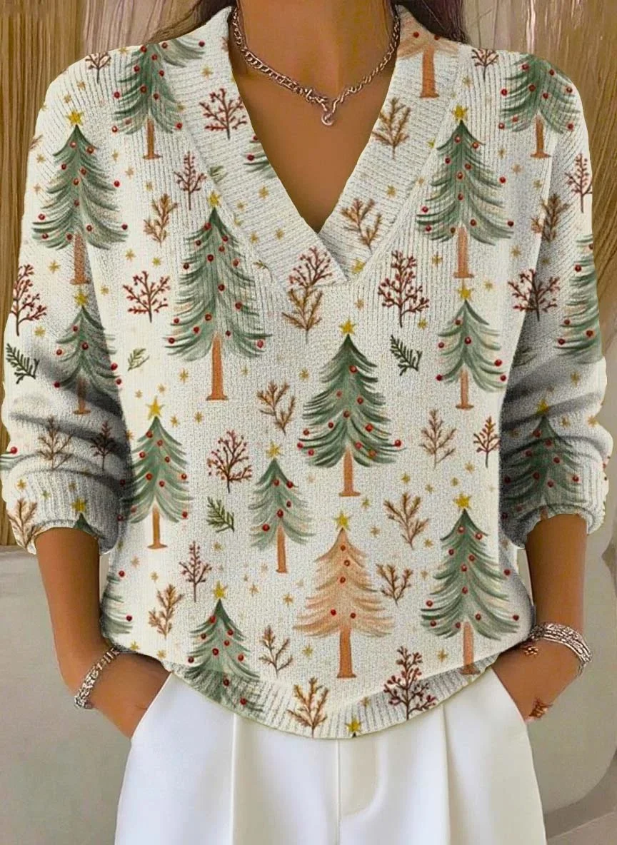 Women Christmas Long Sleeve Comfy Vintage Sweater