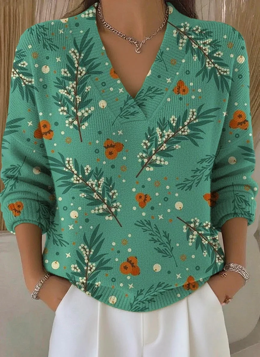 Women Santa Claus Long Sleeve Comfy Vintage Sweater