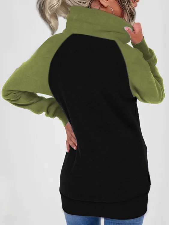 Women Spring/Fall Outerwear Vintage Split Joint Plain Long Sleeve Stand Collar Jacket