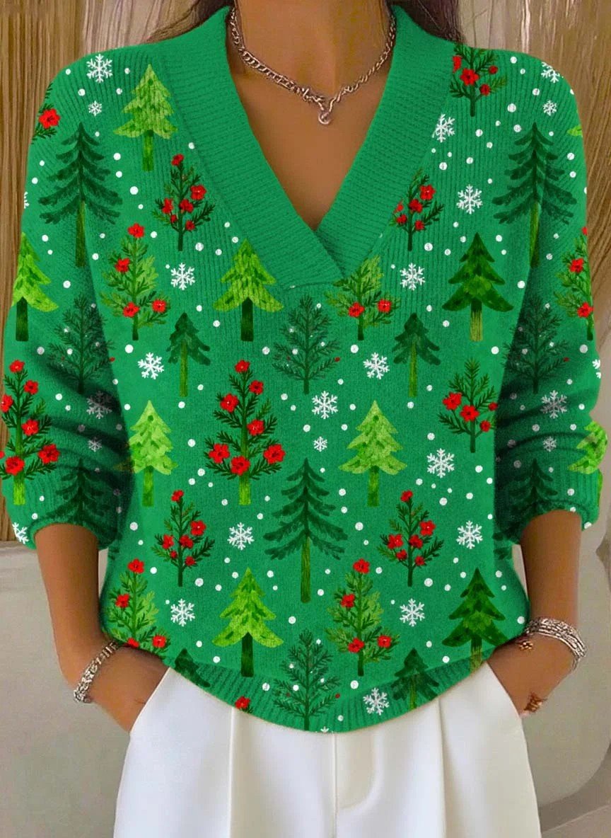 Women Christmas Long Sleeve Comfy Vintage Sweater