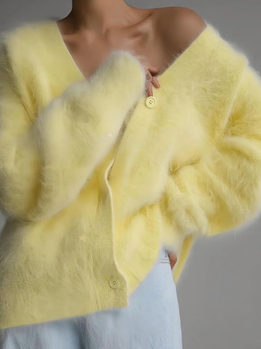 Women Spring/Fall Outerwear Vintage Split Joint Plain Long Sleeve V Neck Jacket