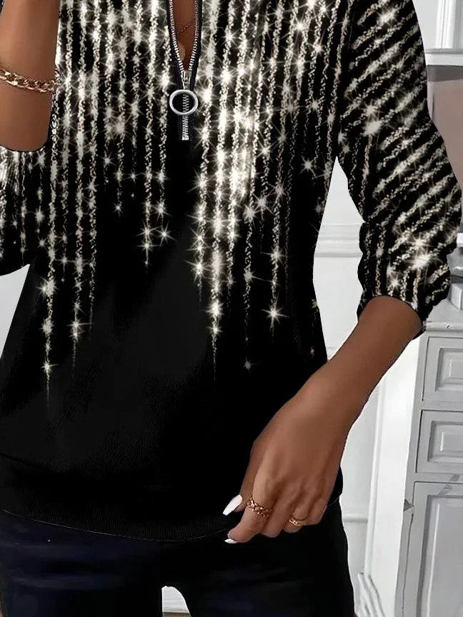 Casual Crew Neck Abstract Sweatshirt Printing