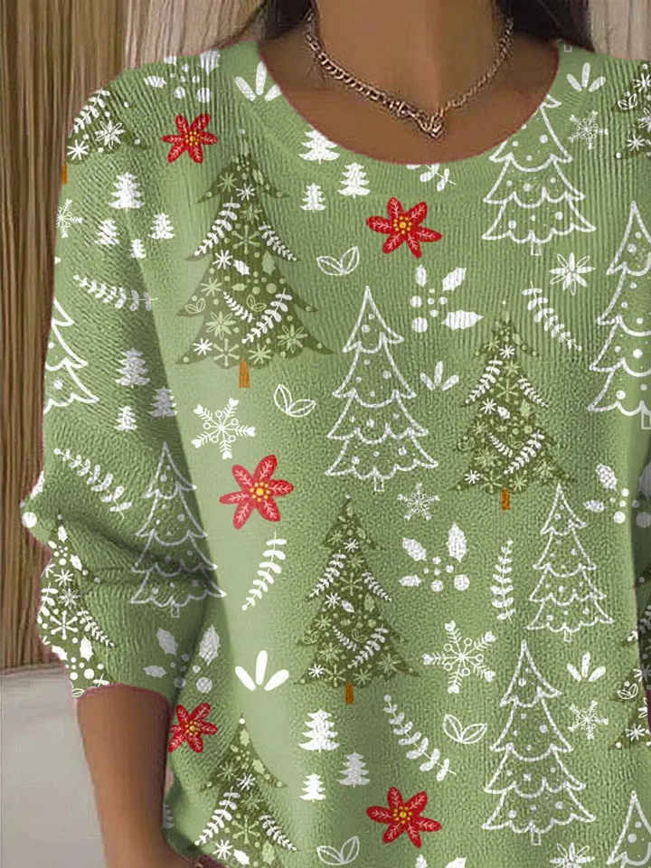 Women Christmas Long Sleeve Comfy Casual Printing Sweater