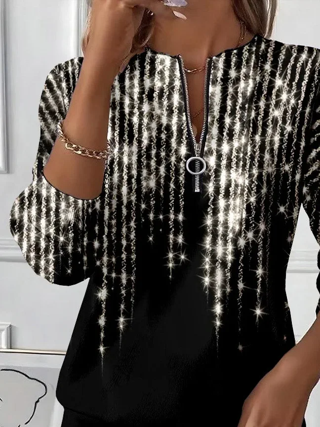 Casual Crew Neck Abstract Sweatshirt Printing