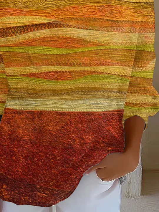 Women Abstract Long Sleeve Comfy Casual Printing Sweater