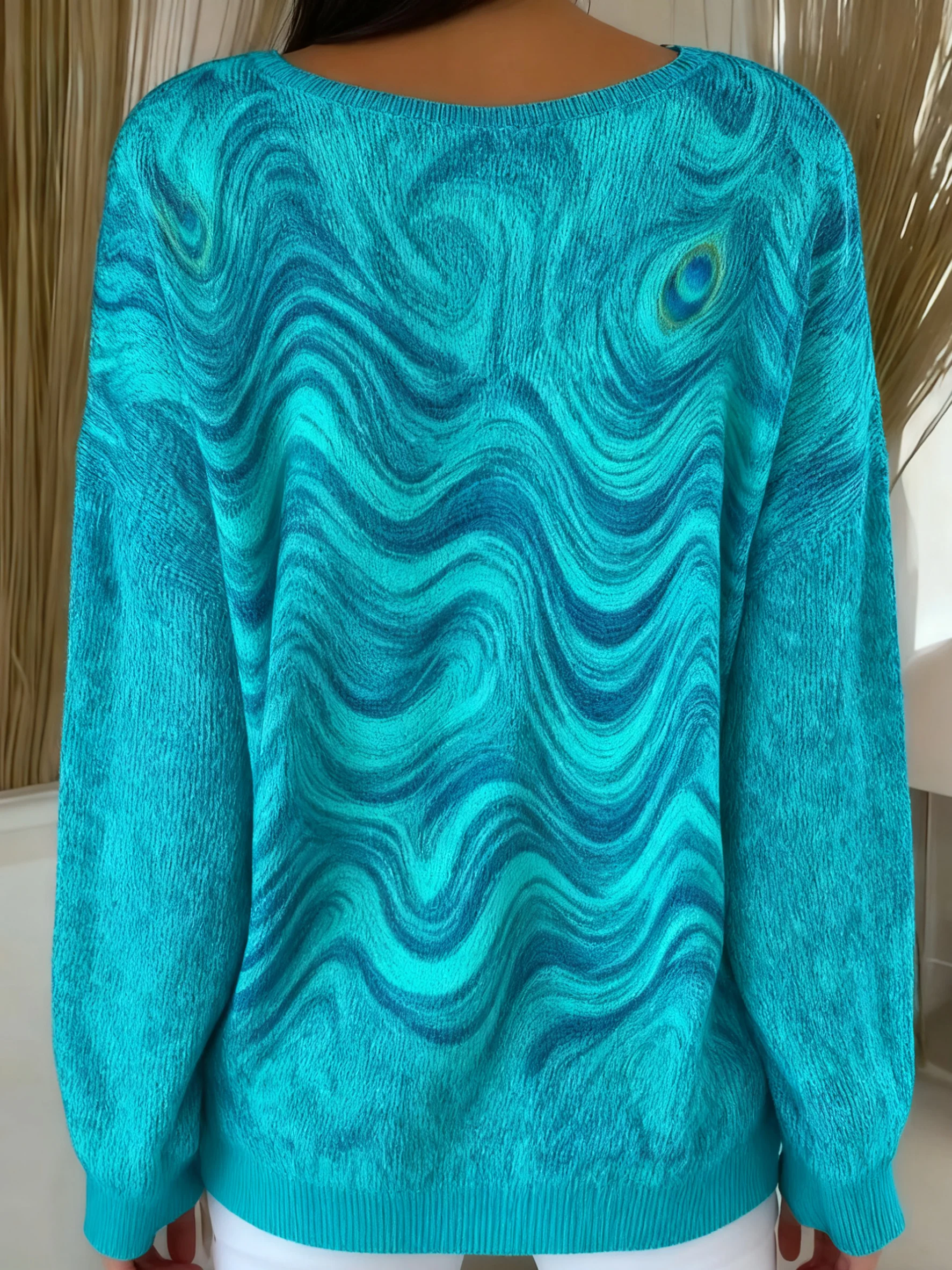 Women Cotton Ombre Long Sleeve Comfy Casual Sweater