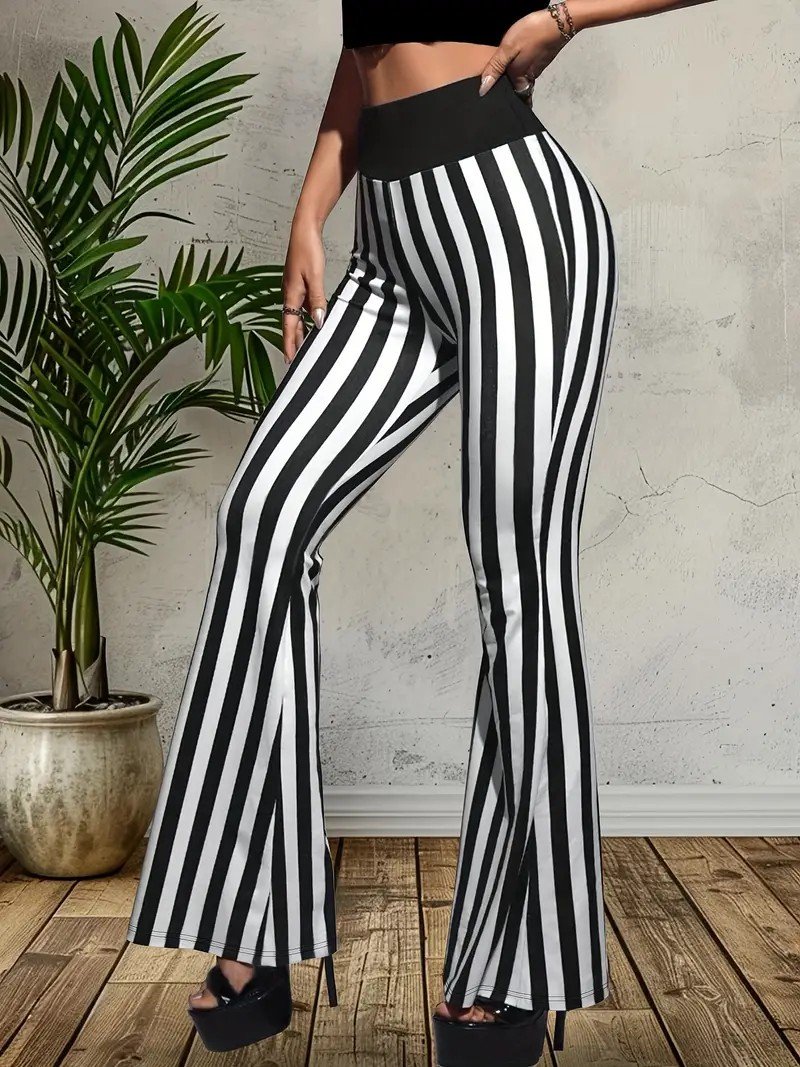 Women Striped Long Pants Casual Spring/Fall Trousers