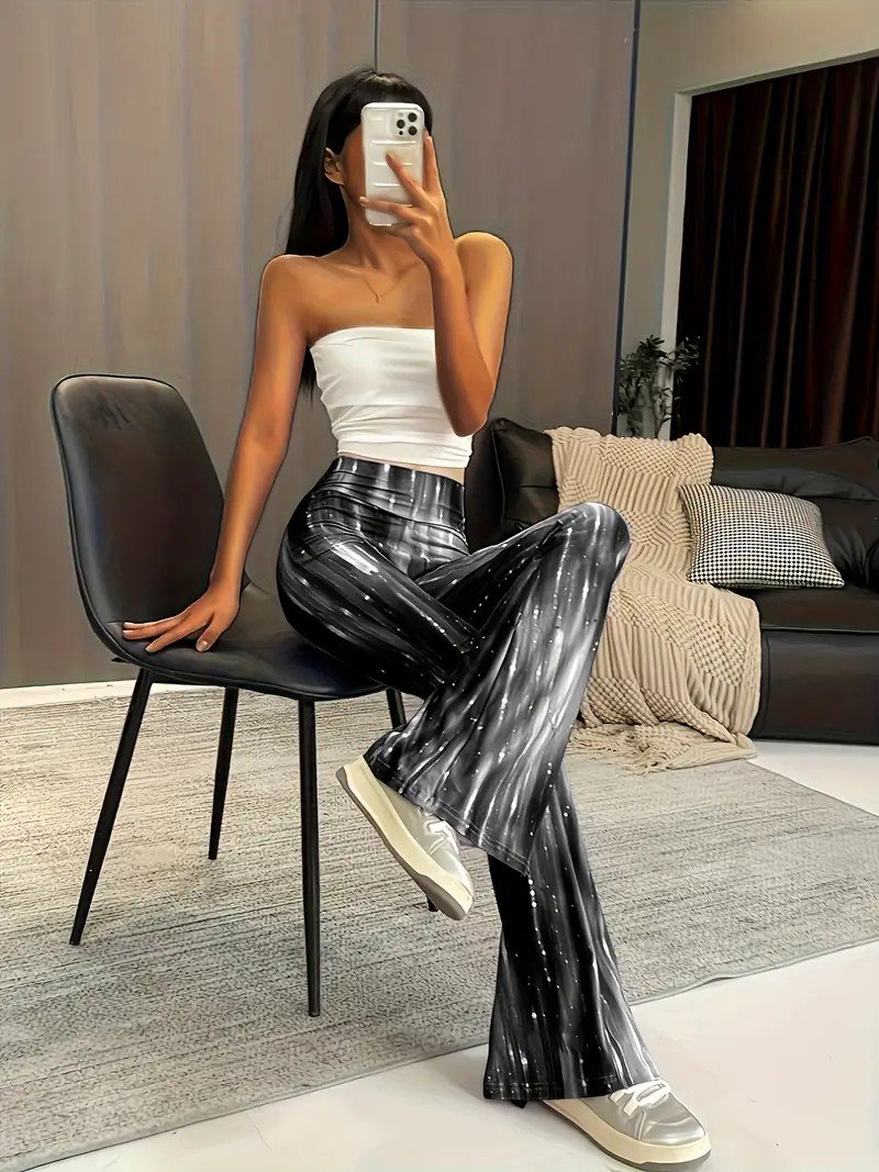 Women Striped Long Pants Casual Spring/Fall Trousers