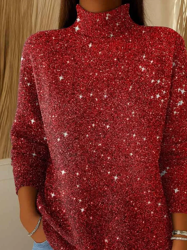 Women Christmas Long Sleeve Comfy Vintage Printing Sweater