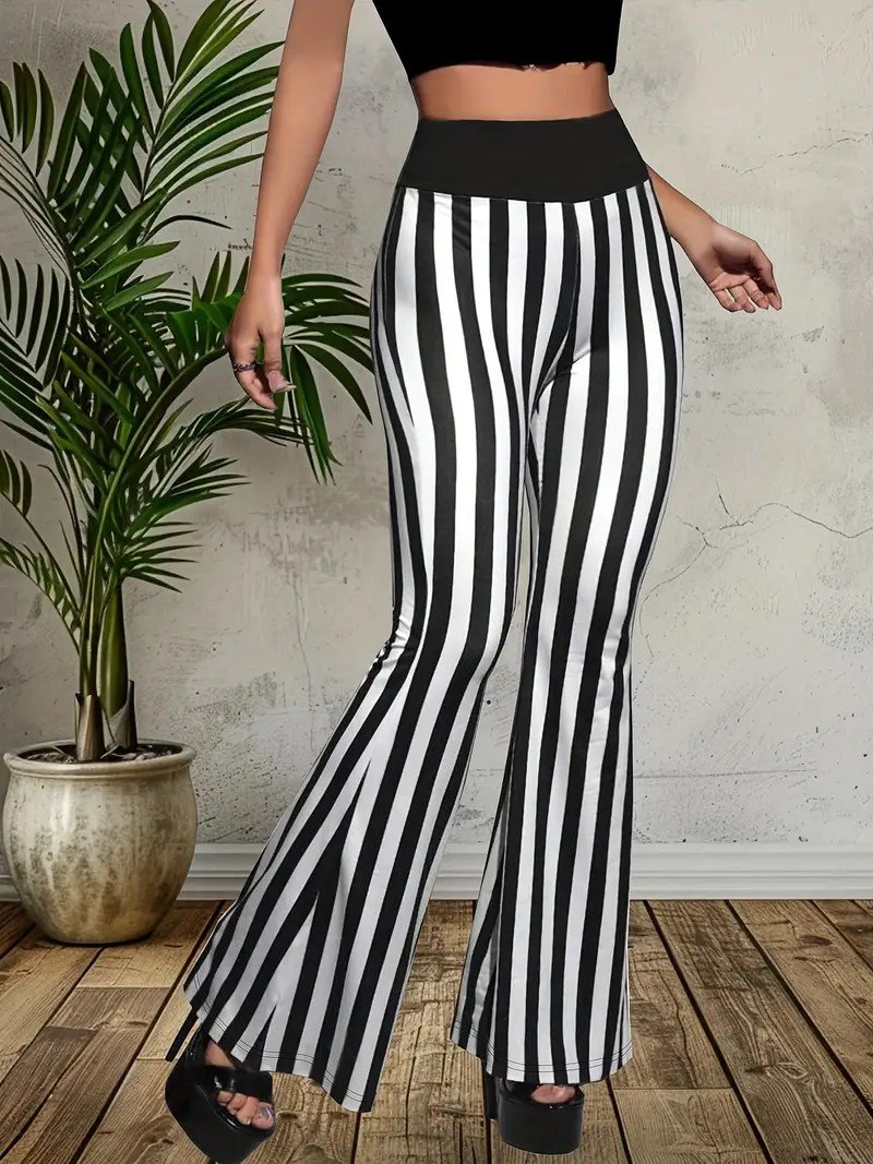 Women Striped Long Pants Casual Spring/Fall Trousers