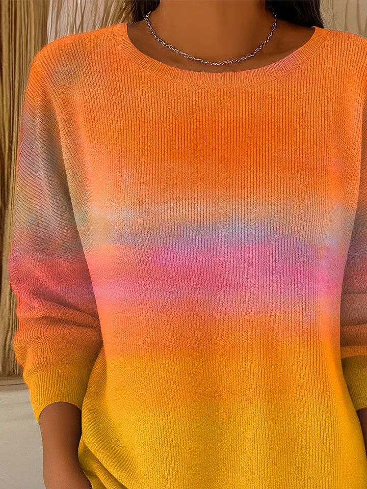 Women Abstract Long Sleeve Comfy Casual Printing Sweater