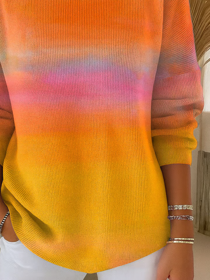 Women Abstract Long Sleeve Comfy Casual Printing Sweater