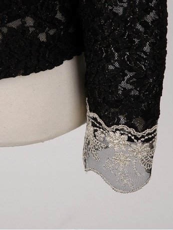 Vintage Floral Stand Collar Long Sleeve T-shirt