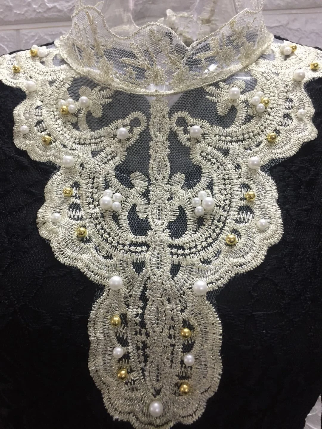 Vintage Floral Stand Collar Long Sleeve T-shirt