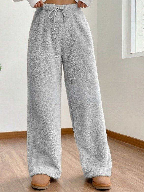 Women Plain Long Elastic Waist Pants Casual Spring/Fall Trousers