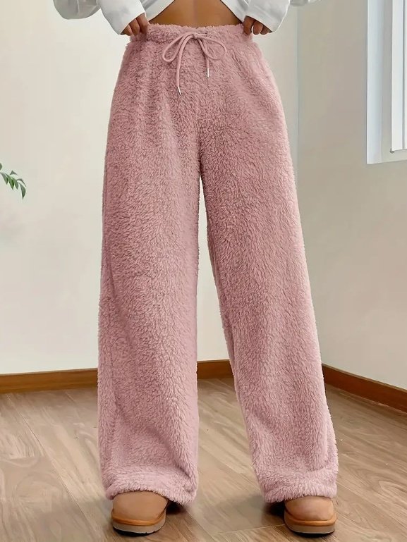 Women Plain Long Elastic Waist Pants Casual Spring/Fall Trousers