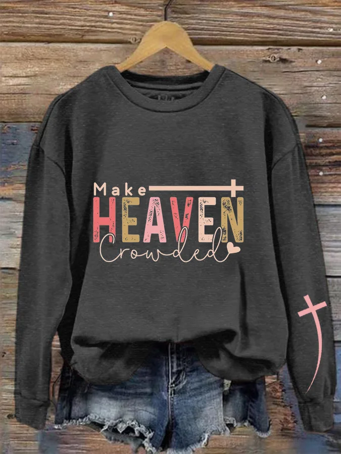Casual Crew Neck Text Letters Sweatshirt