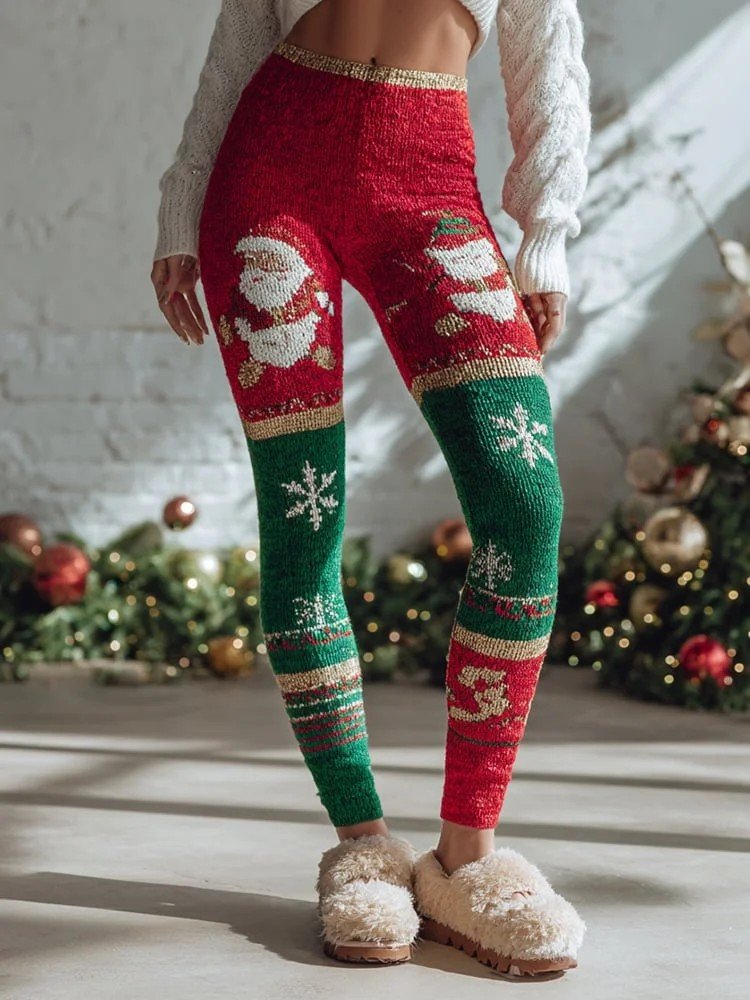 Women Christmas Vintage Spring/Fall Ankle Pants Leggings