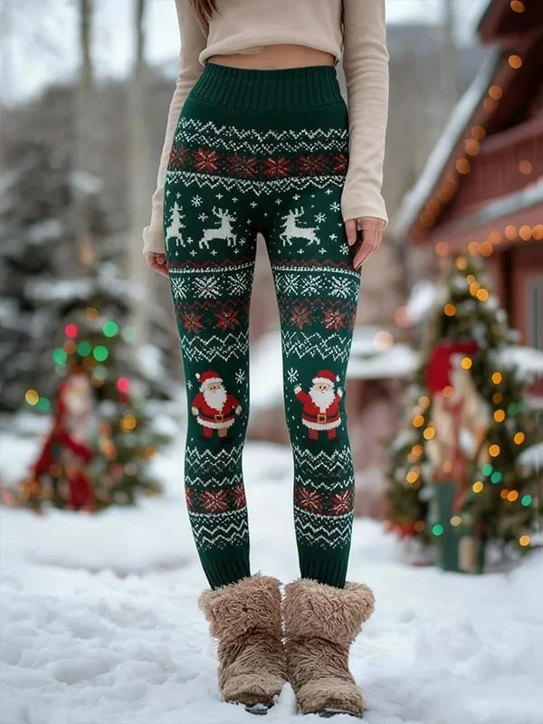 Women Christmas Vintage Spring/Fall Ankle Pants Leggings