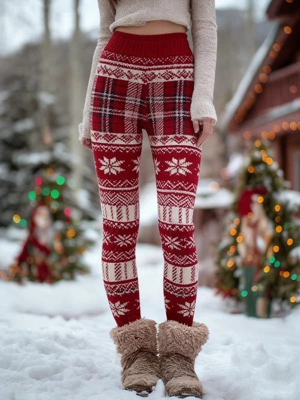 Women Christmas Vintage Spring/Fall Ankle Pants Leggings
