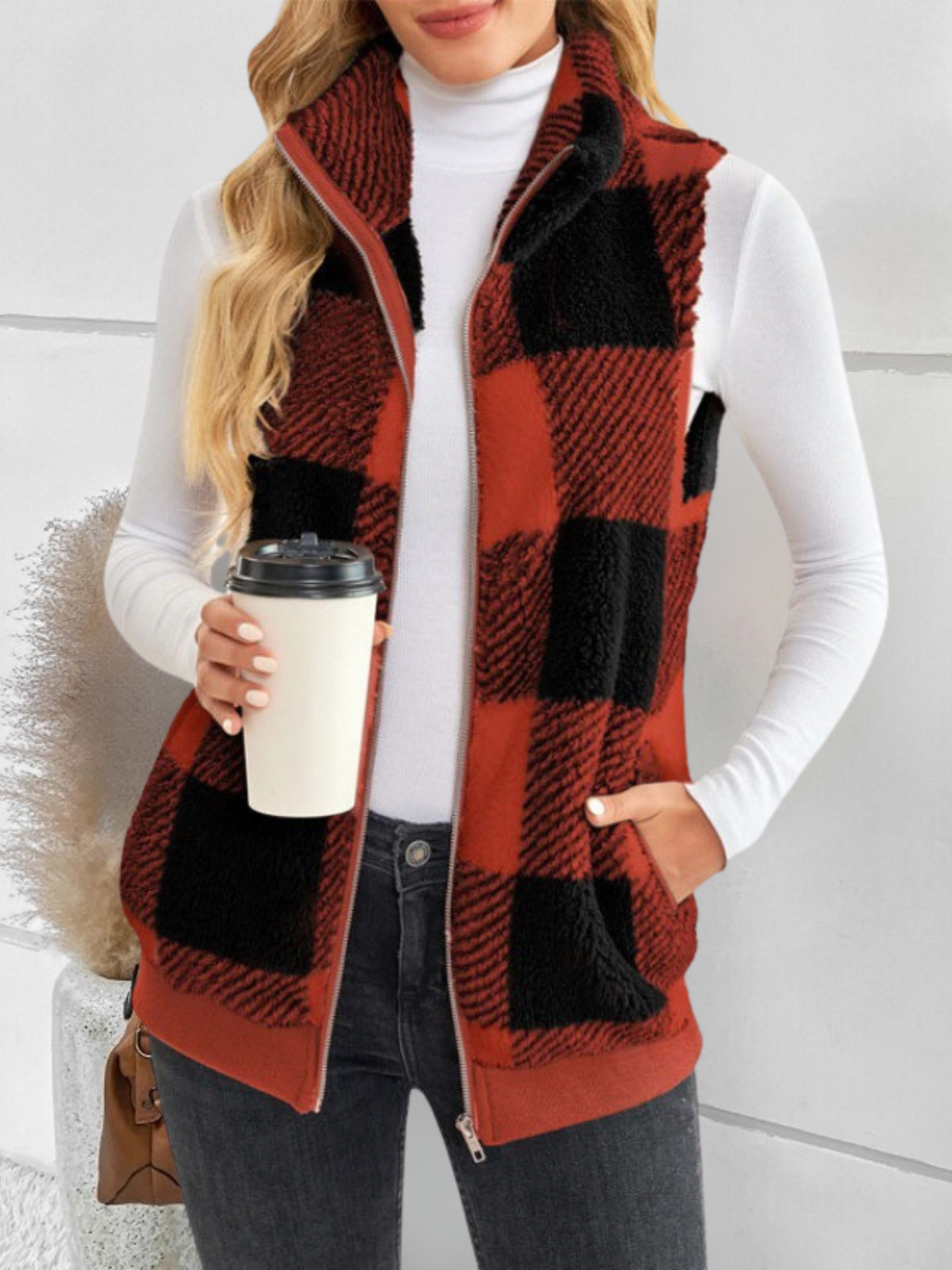 Polyester Cotton Stand Collar Elegant Vest