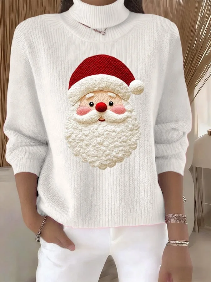 Women Santa Claus Long Sleeve Comfy Vintage Sweater