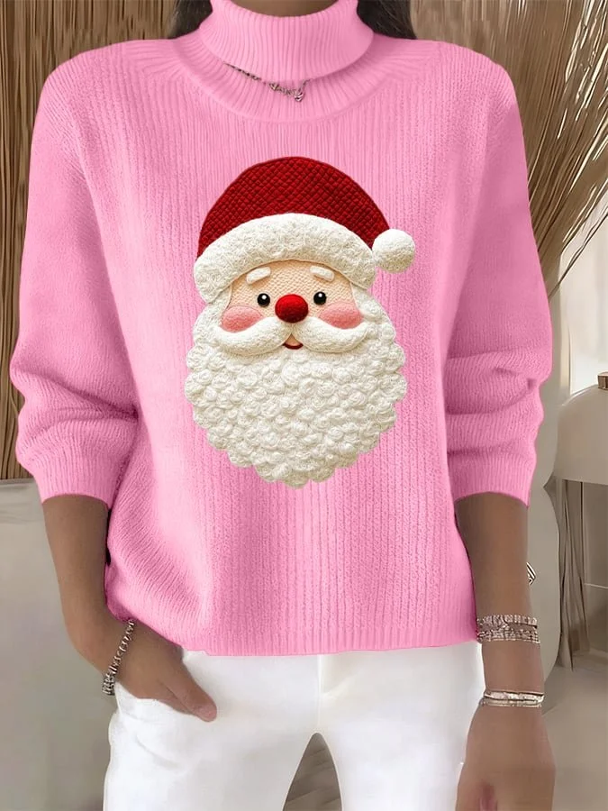 Women Santa Claus Long Sleeve Comfy Vintage Sweater