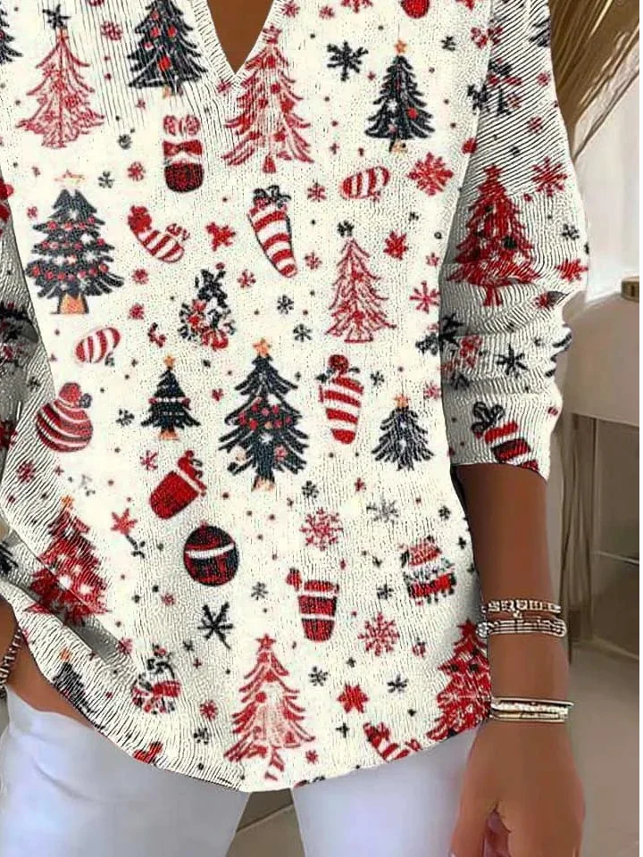 Women Christmas Long Sleeve Comfy Vintage Sweater