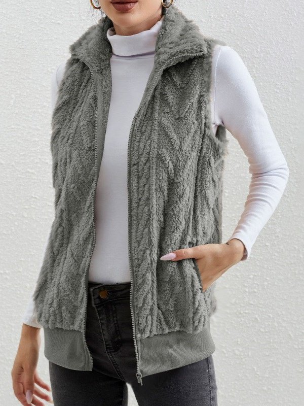 Polyester Cotton Stand Collar Elegant Vest